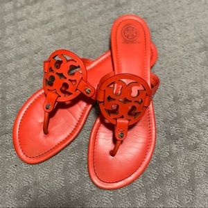 Tory Burch Miller Sandals. Size 10. Bright orange